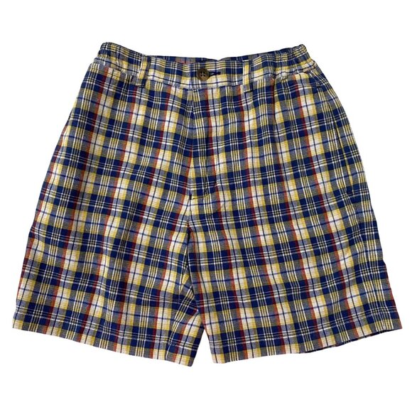 Polo Jeans Co. Ralph Lauren Boys Plaid Shorts Size 6 Blue Preppy Lakeside Summer - Picture 1 of 5